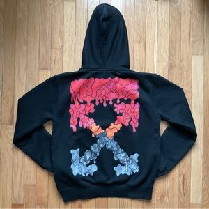 Off-White Marker Over Hoodie Virgil Abloh Black Red Size S Mens Streetwear